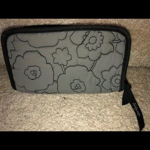 Grey Thirty- One  Grey floral quilted wallet